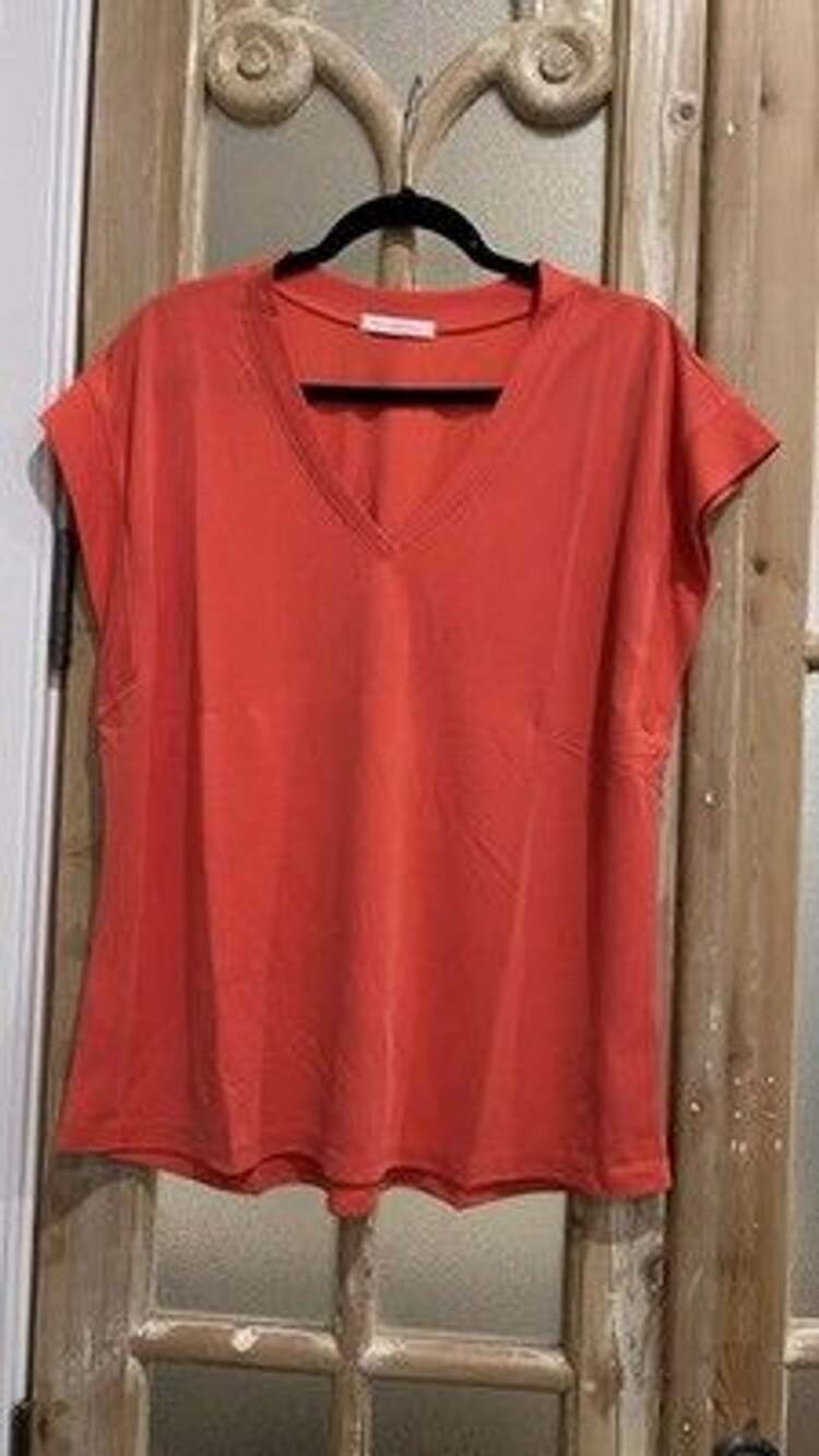 Modal blend short Sleeved Orange Top Size Medium